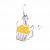 Muffin jaune bijou original en argent 